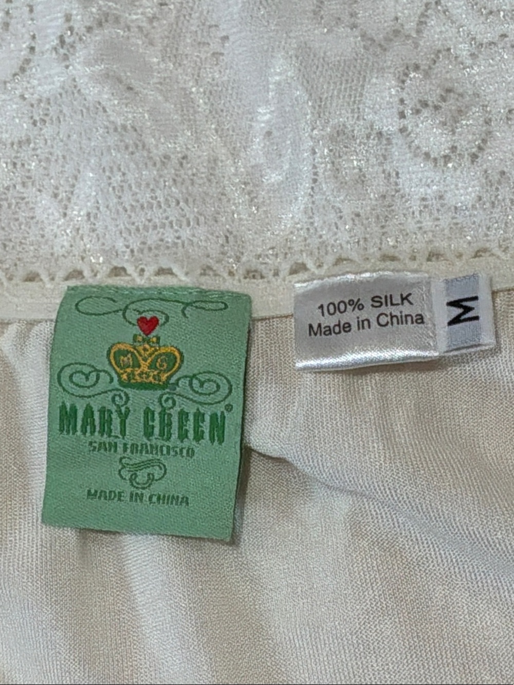 Vintage Half Slip 100% Silk Cream Sz M - Picture 7 of 10